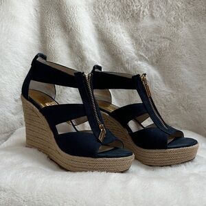MICHAEL Michael Kors Black Wedge Sandals